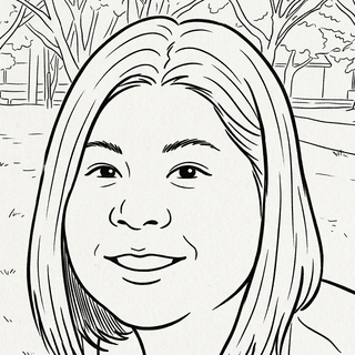Line illustration of Akiko